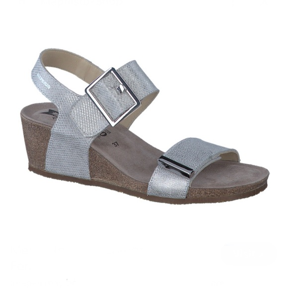Mephisto Shoes - Mephisto Morgana wedge sandals silver leather Women’s Sz 41/11
